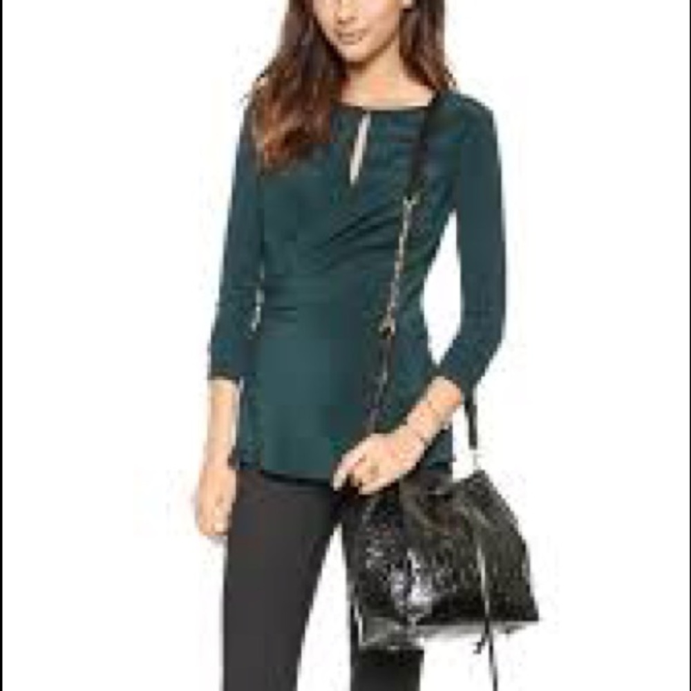 NWT, XS dark green Bailey 44 chute top, wrap front